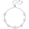 YOEE Braccialetto placcato argento con margherita, braccialetti personalizzati regolabili con zirconia cubica, gioielli in argento per anniversario e compleanno per mamma, con scatola