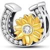 Mon & Sons Ciondolo a forma di ferro di cavallo portafortuna, in argento Sterling 925, compatibile con braccialetti Pandora Moments, 4mm Hole, Metallo Argento sterling, Non pietra preziosa