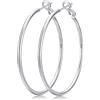 Senteria Orecchini a cerchio da donna, in argento Sterling 925, 2 mm di larghezza, ipoallergenici, leggeri, sottili, grandi, placcati in oro, 20/30/50/70 mm, 40mm, Ottone, Non pietra preziosa