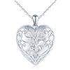 VIKILEE Cuore Portafoto Medaglione Collana Argento 925 Donna: Fata dei Fiori Collana di Foto Bellissimo-Ciondolo Portafoto Collane Amuleto Gioielli-Compleanno Anniversario Natale Regali per Lei Argento