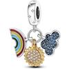 Mon & Sons Ciondolo a forma di cuore con scritta Mother Daughter, in argento Sterling 925, compatibile con braccialetti Pandora Charm Moments, Metallo Argento sterling, Non pietra preziosa
