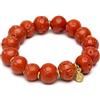 VLNET ® | Vestopazzo bracciale elastico sfere corallo | Collezione Coral | Nickel tested | Lavorazione artigianale | taglia unica regolabile