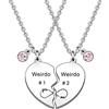 SMARGO 2 collane Weirdo 1 e Weirdo 2 Best Friend puzzle a forma di cuore per ragazze donne compleanno Natale laurea amicizia gioielli regali