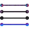 OUFER 14G 4PCS Acciaio Inox Industrial Barbell Viola Nero Splatter Orecchini Industriali Piercing Gioielli per le Donne, Acciaio inossidabile
