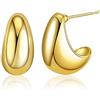 VCCKNB JEWELRY Orecchini a cerchio in oro spesso spessi Orecchini lunghi a goccia d'acqua per le donne Orecchini a goccia Cerchi a sfera a goccia ipoallergenici Gioielli alla moda per ragazze