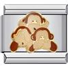 Mon & Sons Divertente Charm con Cuore dell'Amore per Infermiera, Farfalla, Elefante, Cavallo, Pony, Cigno, Scimmia, Orsacchiotto, Caffè in Argento, 9mm, Ciondolo Italiano Compatibile con Bracciale