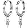 Aoedej G23 - Orecchini a cerchio in titanio con punta da 18 g, piccoli orecchini a cerchio pendenti da 10 mm/12 mm, per cartilagine per uomini e donne, per piercing punk e gioielli con punte, Titanio