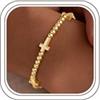 TINGN Bracciali di perle da donna placcati in oro 14 carati, estensibili, realizzati a mano, con palline, graziosi ciondoli, impilabili, a forma di croce, a forma di cuore, rotondi, con zirconi, idea