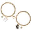 CERSLIMO Braccialetti per migliori amici per 2 - Braccialetti colorati per ragazze e bambine con cuore magnetico, grazioso ciondolo a forma di gatto per amanti dei gatti, gioielli per amicizia