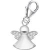 Goldene Hufeisen Ciondolo a forma di angelo in argento 925 con zirconi e moschettone con angelo custode, piccolo, 23 x 12 mm, Zirconia cubica Argento sterling, Zirconia cubica Zirconia cubica