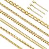 ADRAMATA 6 Pezzi collane uomo acciaio inossidabile Oro Argento Collana Catene Cuban Link, Rope, Box, Figaro, Herringbone e Wheat - Lunghezza 40/45/50/55/60 cm - Regalo Uomo Ragazzo