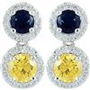 RIZILIA Ciondolare Orecchini Traforati Con Taglio Rotondo CZ [Multicolore Cubic Zirconia] In Placcato In Oro Bianco, Semplice Ed Elegante Moderno