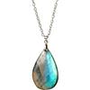 RJINGSHI RUNJINGSHI Cristallo naturale Labradorite lucidato Cristallo a Goccia Regalo da indossare per le donne