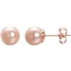 Vogem, orecchini a perno con perle coltivate da 8 mm, perle d'acqua dolce rotonde per donne - Piccolo piercing, ipoallergenico, 8mm, Perla artificiale