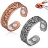 Vicmag 2 anelli magnetici in rame per donne e uomini, anelli magnetici con 4 magneti da 3500 Gauss di forza al 99,99% in rame massiccio puro, regolabili, con confezione regalo per gioielli