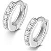 Candyfancy Mini Orecchini a cerchio Argento 925 Donna Uomo Piccoli Cerchi Zircone Cubica Cartilagine Superiore Lobe Orecchio Placcato in Platino Ipoallergenici 5MM