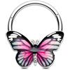 OUFER Body Piercing Septum Rings 16G Helix Earring 10mm Hinged Segment Ring Hoop 316L Stainless Steel Butterfly Daith Tragus Conch Cartilage Piercing Jewellery