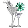 VERDANVERSE Spilla da Cocktail Accessorio Decorativo per Abbigliamento in Metallo con Strass Design Delicato e Lussuoso in Rame Argento per Feste e Matrimoni