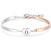 LSxAB Bracciale in oro rosa e argento con cuore A-Z per donne e ragazze, braccialetto personalizzato con nome iniziale regalo di compleanno, Acciaio inossidabile, Nessuna pietra preziosa