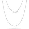Casxyue Catena in argento S925 per donne e ragazze, 40,6 cm, 45,7 cm, 50,8 cm, 55,8 cm, 61 cm, 61 cm, 71,1 cm, 76,2 cm, catena a maglia barbazzale, serpente, croce, scatola, perline, 20inch, Argento
