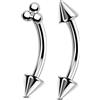 OUFER Body Piercing 2pcs Eyebrow Piercing Jewelry Titanium Curved Eyebrow Ring Internally 16G Vertical Labret Lip Jewelry Rook Ear 8mm Small Navel Belly Button Ring for Women Men