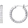 PAVOI 14K placcata Argento 925 Post Cubic Zirconia Orecchini a Cerchio | White Gold Hoops