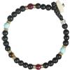Gerba Bracciale Uomo Nero 08 Realizzati con Filo Cerato, Pietre Dure, Ceramiche, Murrine, Osso e Arg 925 Fatto a Mano in Italia Regalo Uomo