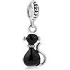 FGT Charm per ragazze e donne, per gatti, per bracciali, collane, ciondoli, compatibile con braccialetti Pandora, idea regalo per figlia, festa della mamma, Zirconia cubica, Nessuna pietra preziosa