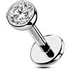 OUFER Body Piercing Titanio Push in Labret Piercing Stud Gioiello 18G 5/6/8/10/12mm Labret Stud Labbro Tragus Helix Cartilagine Stud Bar Piercing Gioiello