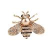 HSQYJ Honey Bee - Spilla a forma di ape con cristalli, a tema insetti, alla moda, con conchiglia, colore: oro e Lega, colore: Oro perla, cod. B010