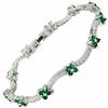 Rizilia Taglio Rotondo Simulata Smeraldo Verde CZ 18K Placcato Oro Bracciale Tennis, [18cm/7inch]