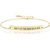 Wasise Braccialetto motivazionale con scritta in lingua inglese Don't Let The Hard Days Win, da donna, in acciaio al titanio, con confezione regalo, bracciale ispiratore, idea regalo con parole