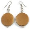 Avalaya Orecchini pendenti a goccia in legno bronzo dorato, 55 mm L, Legno