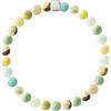 Nàgàrjuna - Bracciale Amazonite naturale - Argento massiccio 925 millesimi - Elastico ad alta resistenza® - Diametro delle gemme 6 mm, 17.00, Argento Pietra, Amazzonite