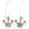 Avalaya Orecchini pendenti a forma di corona con cristalli, lunghezza 45 mm