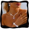 Fashband Set di gioielli in argento con strass, collana da sposa, accessori per le donne, Misura unica, Perla sintetica, Nessuna pietra preziosa