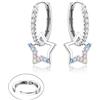 KRFY Cerchio Orecchini Donna Argento 925 Ipoallergenico Piccolo Argento Orecchini Cerchio Ragazza Bambina Gioielli-Colorful star