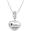 SBI Jewelry Collana con croce di Gesù, da donna, con ciondolo a forma di cuore, con scritta in lingua inglese God e God, per compleanno, famiglia, Natale, anniversario, Misura unica, Acciaio
