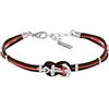 Amen Bracciale da Uomo della Collezione Io & Te Bracciale in Acciaio Lucido con Cordino Nautico Nero e Rosso e Charm a Forma di Ancora. Le Misure Sono 19 + 3 cm. La referenza è ACBRYIANR19