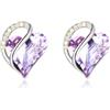 CERSLIMO Collana a forma di cuore con diamanti per ragazze, con ciondolo a forma di cuore in cristallo, regalo per bambini per compleanno, Natale, collana per bambini, Zinco Zirconia cubica