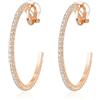 QUKE Orecchini a cerchio con clip, senza buchi, con zirconia cubica, per donne e ragazze, 4.3CM, Oro rosa Zirconia cubica Argento