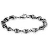 Hanary Bracciale in acciaio inox con teschio, stile gotico, punk, rock, biker, idea regalo