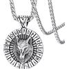 FaithHeart Collana da uomo con lupo vichingo, in acciaio inossidabile 316L, ciondolo a forma di animale, stile nordico, talismano di protezione