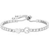 Halora Braccialetto Tennis in Argento Sterling per Donna, Braccialetti Regolabili con Iniziale Cuore A-Z Ipoallergenici Gioielli Regalo per San Valentino Compleanno per Ragazze Amiche Figlia Sorelle