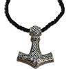 Seraphis Collana con ciondolo a forma di martello di Thor, mitologia norrena, vichingo e Odino, catena in corda