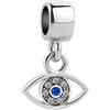 SBI Jewelry Ciondolo portafortuna con occhio di malocchio blu, compatibile con braccialetti Pandora, da donna, portafortuna, per compleanno, anniversario, taglia unica, Rame, Non pietra preziosa