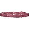 Bling Jewelry Mini Dainty Tiny Petite Seed Caviar Bead Impilare Rotondo Sfaccettato Genuino Gemma Natura Red Garnet Palla Impilabile Filo Stretch Bracciale Per Donne Adolescente Set Di 3 Fili Impilabile