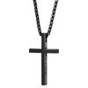 MERTTURM MERTURM Collana Croce da Uomo, Acciaio Inossidabile con Collana Pendente Croce, Regali per Gioielli Cristiani Crocifissa, Argento Nero(Resistente allo Sbiadimento e al Sudore)
