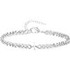 TOLOWOBK Bracciale con Iniziale A - Z, Argento Acciaio per Donna o Uomo, Nome Iniziale Braccialetto Regalo Natale per Papà Mamma Figlia Figlio Nonni Colleghe Coppia (I)