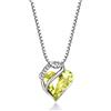 CERSLIMO Collana a forma di cuore con diamanti per ragazze, con ciondolo a forma di cuore in cristallo, regalo per bambini per compleanno, Natale, collana per bambini, Zinco Zirconia cubica, Zirconia